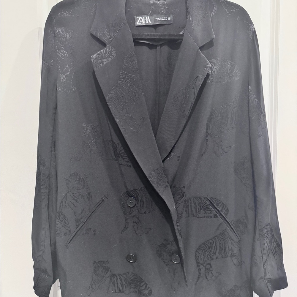 Zara Black Tiger Print Women's Jacket